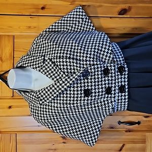 F21 Houndstooth Cape Winged Boero Jacket